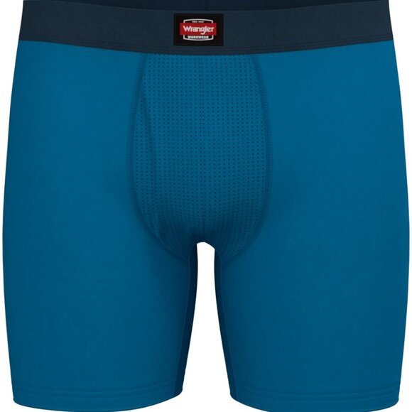 NWT Wrangler Workwear Men’s 6" Performance Boxer Briefs – 6-Pack Blue/Grey - Picture 4 of 4